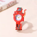 Red dinosaur-shaped children's watch on a light background