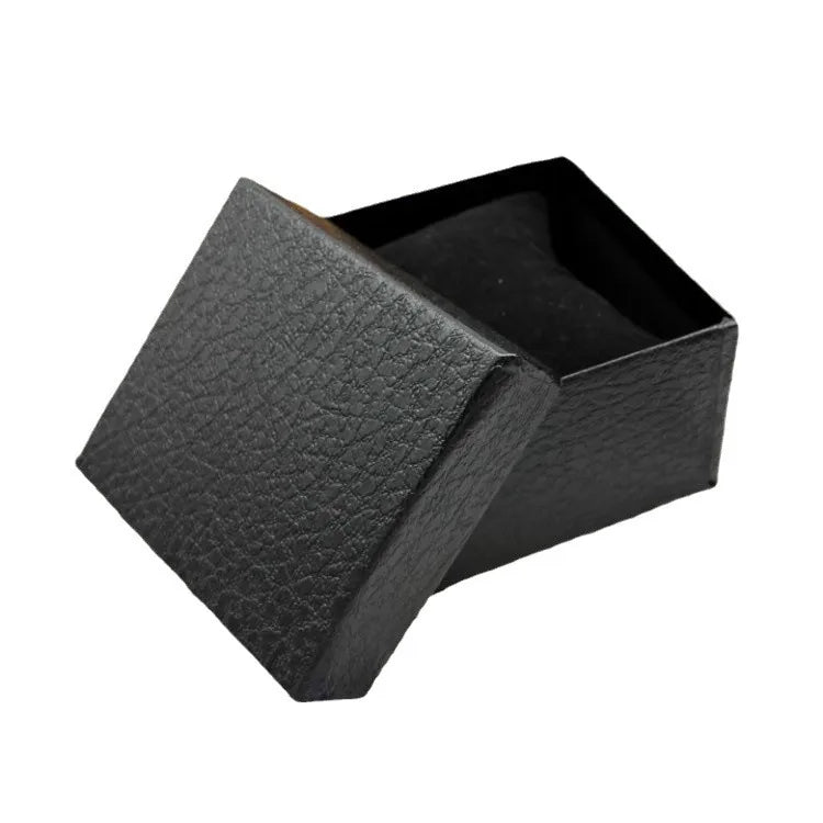 Black textured jewelry box on a white background